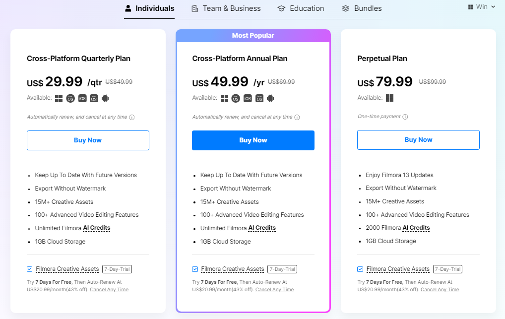 14 Best Video Marketing Tools to Boost Your Strategy in 2024: Filmora Pricing