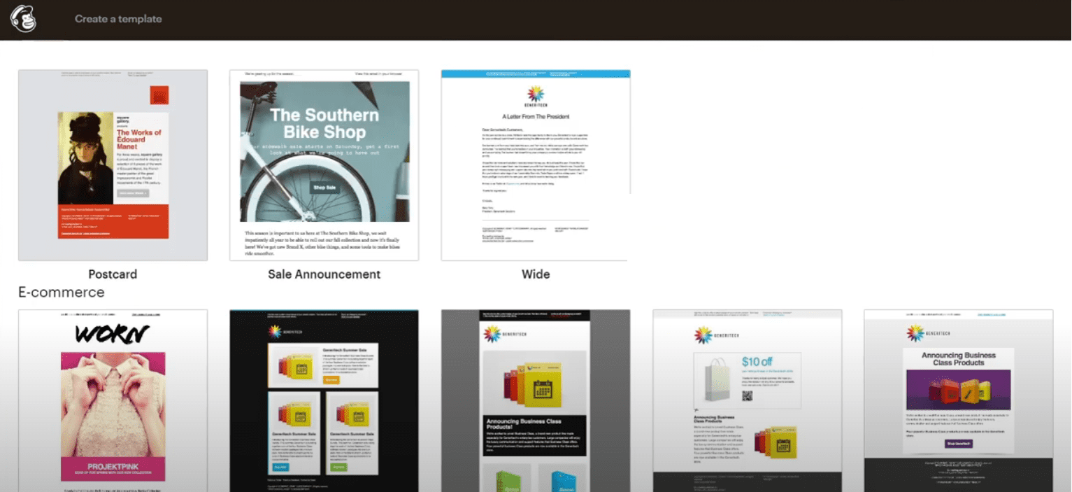 Mailchimp email templates